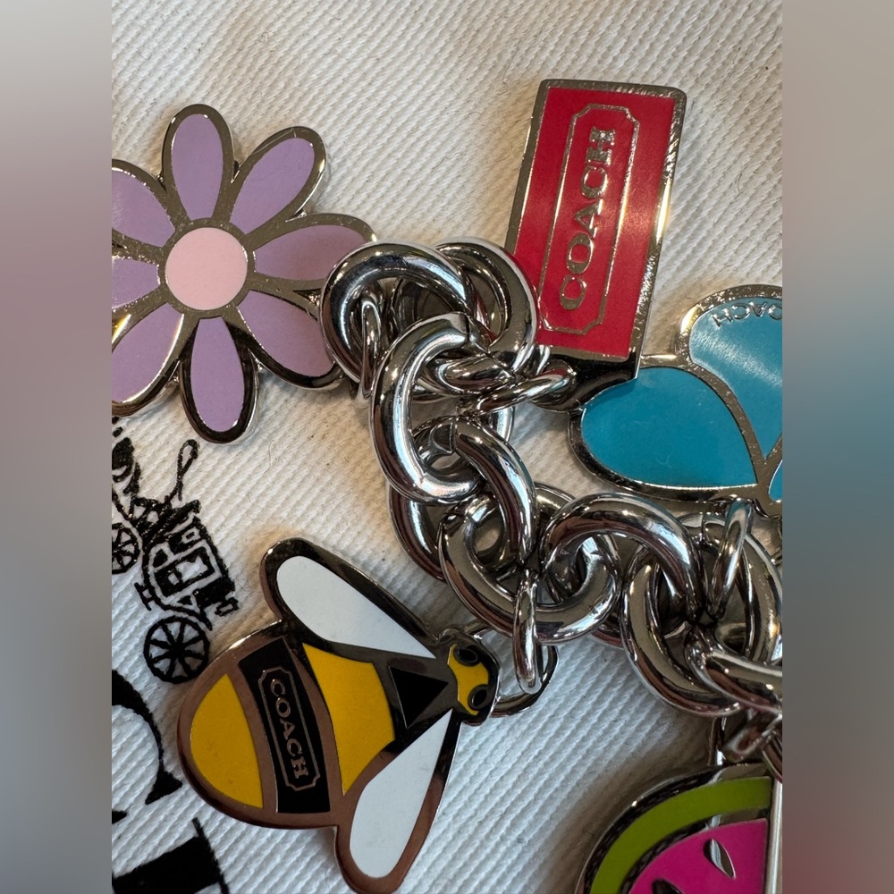 Coach Floral and Bee Charm Keychain - Picture 2 of 4